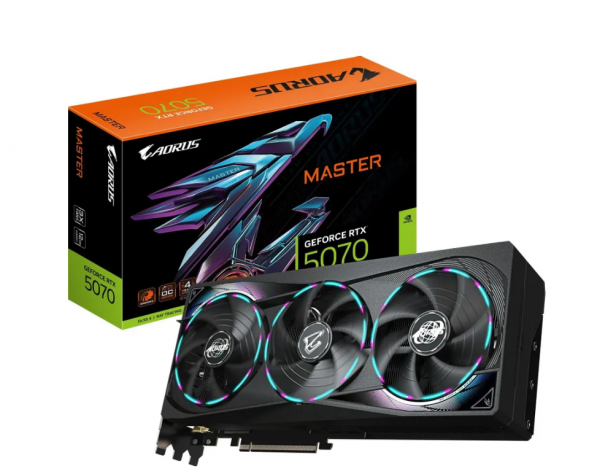 Видеокарта Gigabyte GeForce RTX 5070 AORUS MASTER, 12 ГБ GDDR7 в Комсомольске-на-Амуре