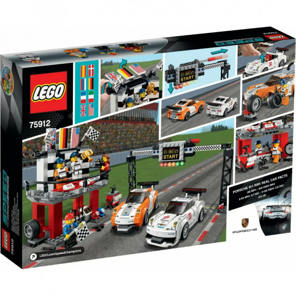 Конструктор LEGO Speed Champions 75912 Финишная линия гонки Porsche 911 GT в Комсомольске-на-Амуре