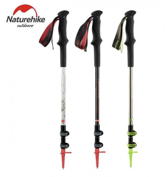 Треккинговая палка Naturehike 135 см, 1 шт., белый/красный в Комсомольске-на-Амуре