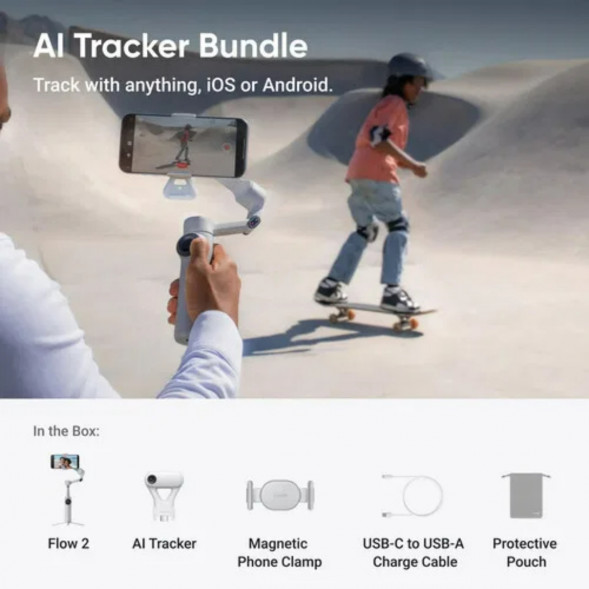 Стабилизатор Insta360 Flow 2 AI Tracker Bundle, Stone Gray в Комсомольске-на-Амуре