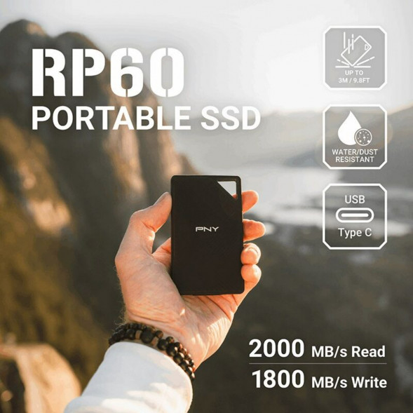 Внешний диск SSD PNY RP60 (PSDOGS3060-1TB-RB), 1TB в Комсомольске-на-Амуре