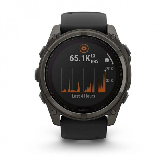 Умные часы Garmin Fenix 8, 51 мм, Solar, Sapphire Carbon Gray DLC Titanium with Black/Pebble Gray Silicone 010-02907-10 в Комсомольске-на-Амуре