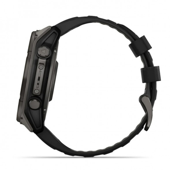 Умные часы Garmin Fenix 8, 51 мм, Solar, Sapphire Carbon Gray DLC Titanium with Black/Pebble Gray Silicone 010-02907-10 в Комсомольске-на-Амуре