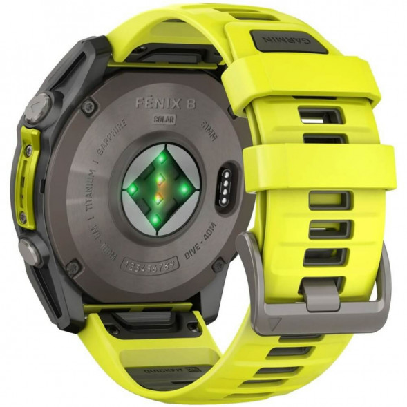 Умные часы Garmin Fenix 8, 51 мм, Solar, Sapphire Titanium with AMP Yellow/Graphite Silicone Band 010-02907-20 в Комсомольске-на-Амуре