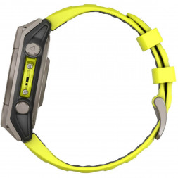 Умные часы Garmin Fenix 8, 51 мм, Solar, Sapphire Titanium with AMP Yellow/Graphite Silicone Band 010-02907-20