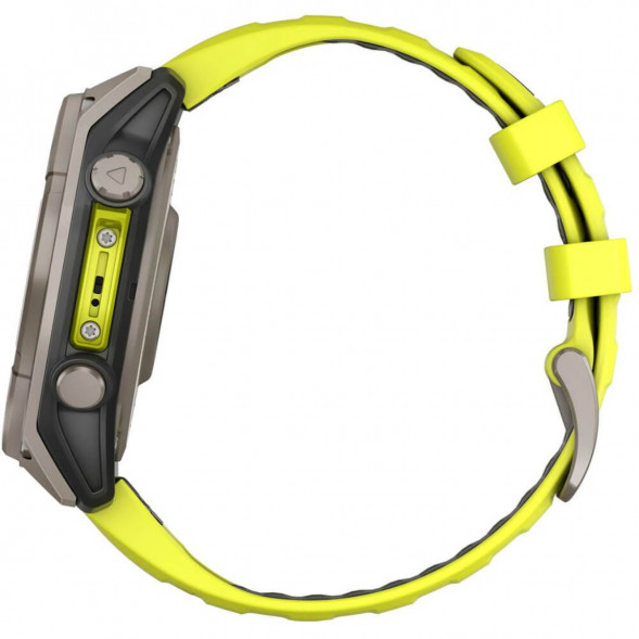 Умные часы Garmin Fenix 8, 51 мм, Solar, Sapphire Titanium with AMP Yellow/Graphite Silicone Band 010-02907-20 в Комсомольске-на-Амуре