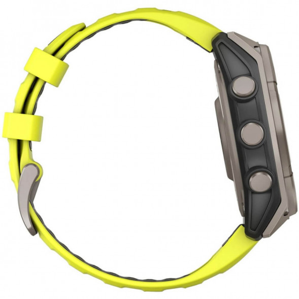Умные часы Garmin Fenix 8, 51 мм, Solar, Sapphire Titanium with AMP Yellow/Graphite Silicone Band 010-02907-20 в Комсомольске-на-Амуре