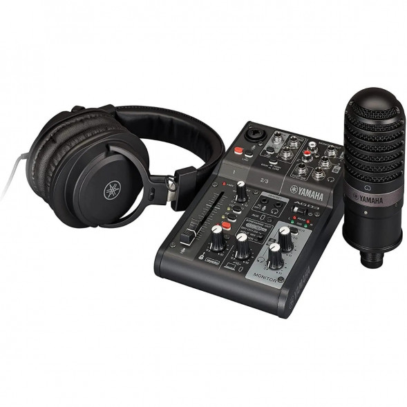 Микшер для стриминга Yamaha AG03MK2 LSPK Live Stream Black с аксессуарами в Комсомольске-на-Амуре