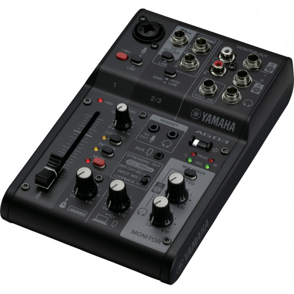Микшер для стриминга Yamaha AG03MK2 LSPK Live Stream Black с аксессуарами в Комсомольске-на-Амуре