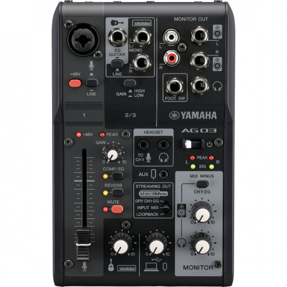 Микшер для стриминга Yamaha AG03MK2 LSPK Live Stream Black с аксессуарами в Комсомольске-на-Амуре