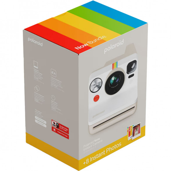 Фотоаппарат моментальной печати Polaroid Now Generation 3 + 8 цветных картриджей, белый в Комсомольске-на-Амуре