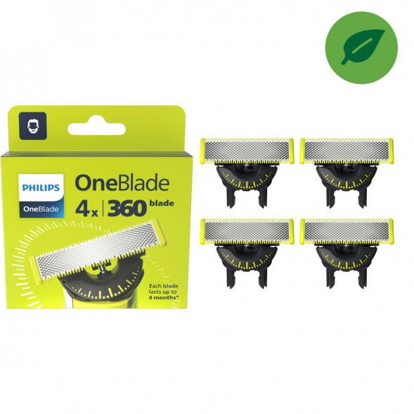 Сменные лезвия Philips Oneblade 360 QP440/50, 4 шт. в Комсомольске-на-Амуре