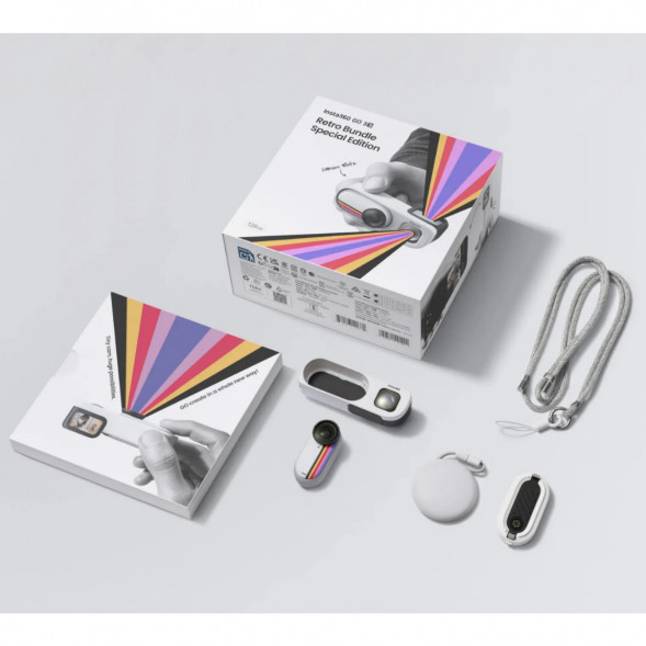 Экшн-камера Insta360 Go 3S Retro Bundle Special Edition 64ГБ, White в Комсомольске-на-Амуре