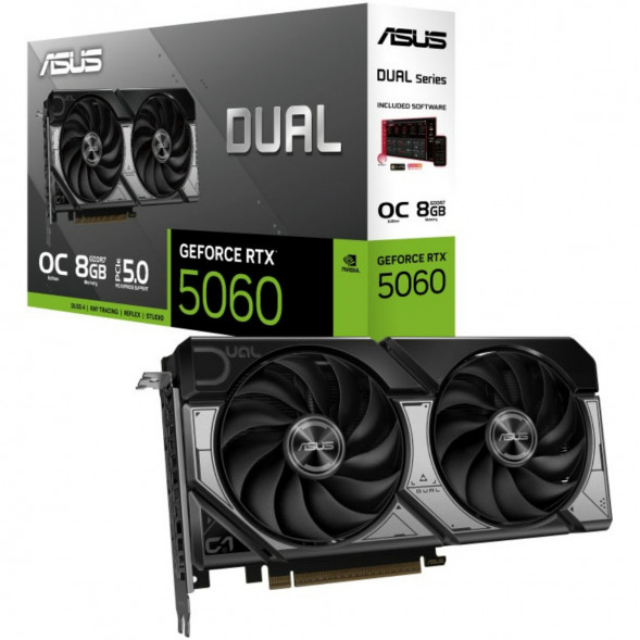 Видеокарта ASUS GeForce RTX 5060 Dual OC 8Gb (DUAL-RTX5060-O8G) в Комсомольске-на-Амуре